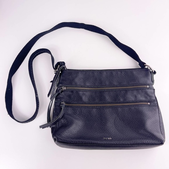 The Sak Bags The Sak Black Reseda Pebbled Leather Exposed Zipper 1